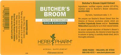Photo of the Herb Pharm Butcher's Broom label