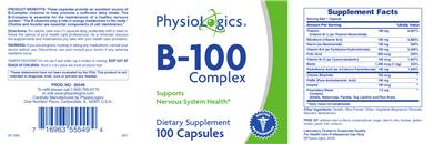 Photo of the PhysioLogics B-100 Complex label