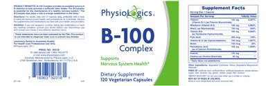 Photo of the PhysioLogics B-100 Complex label