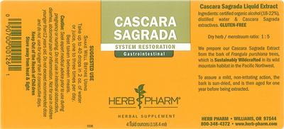 Photo of the Herb Pharm Cascara Sagrada label