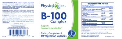 Photo of the PhysioLogics B-100 Complex label