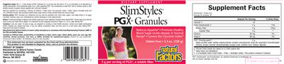 Photo of the Natural Factors SlimStyles PGX Granules label