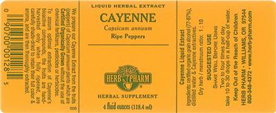 Photo of the Herb Pharm Cayenne label