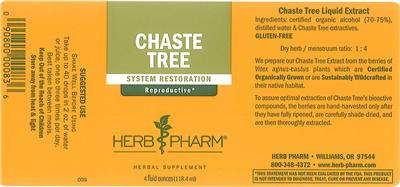 Photo of the Herb Pharm Chaste Tree label