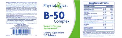 Photo of the PhysioLogics B-50 Complex label