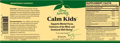 Photo of the Terry Naturally Calm Kids label