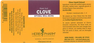 Photo of the Herb Pharm Clove label
