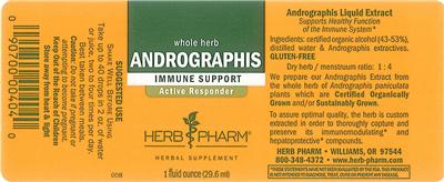 Photo of the Herb Pharm Andrographis label