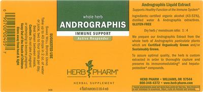 Photo of the Herb Pharm Andrographis label