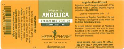 Photo of the Herb Pharm Angelica label