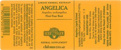Photo of the Herb Pharm Angelica label