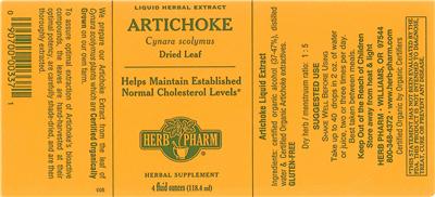 Photo of the Herb Pharm Artichoke label
