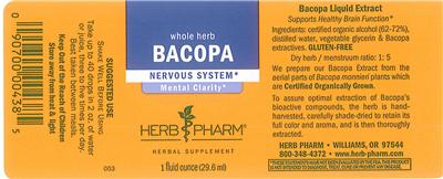 Photo of the Herb Pharm Bacopa label
