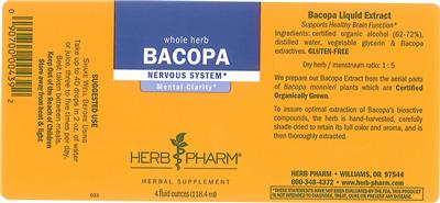 Photo of the Herb Pharm Bacopa label