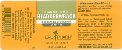 Photo of the Herb Pharm Bladderwrack label