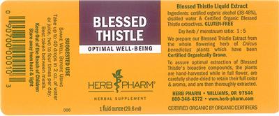 Photo of the Herb Pharm Blessed Thistle label