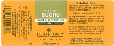 Photo of the Herb Pharm Buchu label