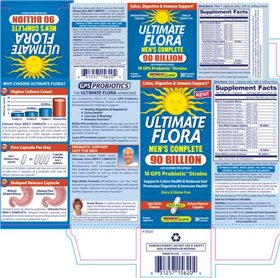 Photo of the Renew Life Ultimate Flora Men's Complete label