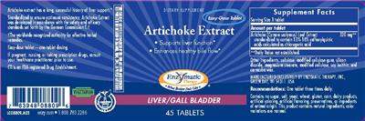 Photo of the Enzymatic Therapy Artichoke Extract label