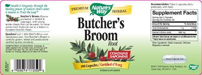 Photo of the Nature's Way Butcher's Broom Root label