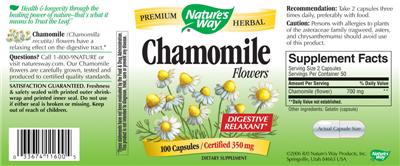 Photo of the Nature's Way Chamomile Flowers label