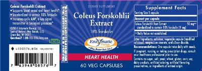 Photo of the Enzymatic Therapy Coleus Forskohlii Extract label