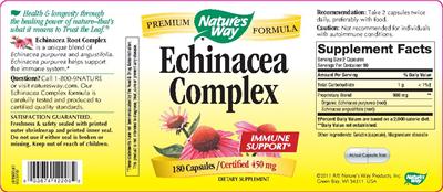 Photo of the Nature's Way Echinacea Complex label