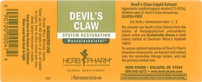 Photo of the Herb Pharm Devil's Claw label