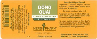 Photo of the Herb Pharm Dong Quai label