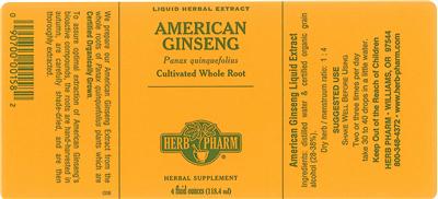 Photo of the Herb Pharm American Ginseng label