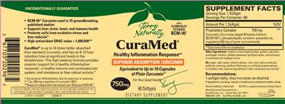 Photo of the Terry Naturally CuraMed 750 mg label