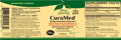 Photo of the Terry Naturally CuraMed 750 mg label