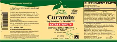 Photo of the Terry Naturally Curamin Extra Strength label