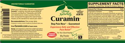 Photo of the Terry Naturally Curamin label