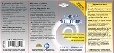 Photo of the Enzymatic Therapy Complete Metal Cleanse label