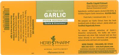 Photo of the Herb Pharm Garlic label
