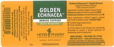 Photo of the Herb Pharm Golden Echinacea label