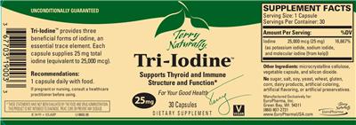 Photo of the Terry Naturally Tri-Iodine 25 mg label