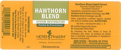 Photo of the Herb Pharm Hawthorn Blend label