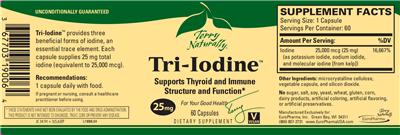 Photo of the Terry Naturally Tri-Iodine 25 mg label