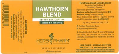 Photo of the Herb Pharm Hawthorn Blend label