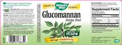 Photo of the Nature's Way Glucomannan Konjac Root label