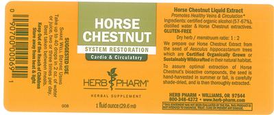 Photo of the Herb Pharm Horse Chestnut label
