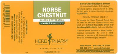 Photo of the Herb Pharm Horse Chestnut label