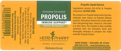 Photo of the Herb Pharm Propolis label