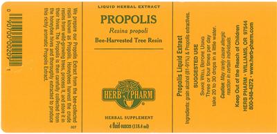 Photo of the Herb Pharm Propolis label