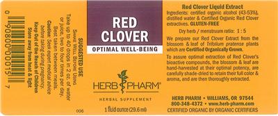 Photo of the Herb Pharm Red Clover label
