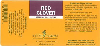 Photo of the Herb Pharm Red Clover label