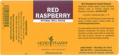 Photo of the Herb Pharm Red Raspberry label
