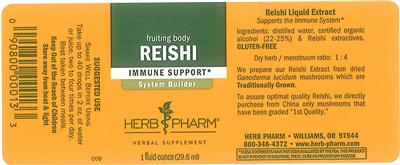 Photo of the Herb Pharm Reishi label